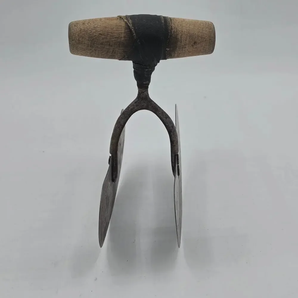 Antique Double Blade Rocking Food Chopper Mezzaluna Primitive Kitchen Tool 8